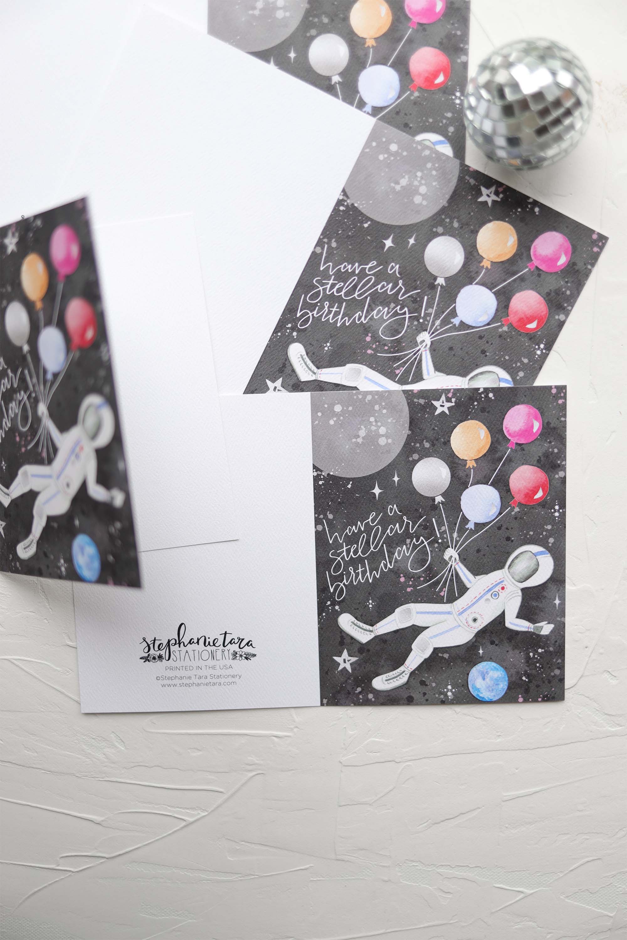 have a stellar birthday outer space card