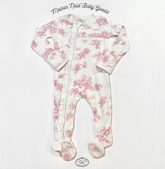 Pink Storyland Toile Footie