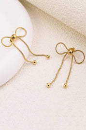 18K STAINLESS STEEL TARNISH FREE BOW EARRINGS | 40E330