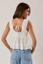White Lace Trim Top