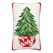 White Red Chinoiserie Tree Hook Pillow