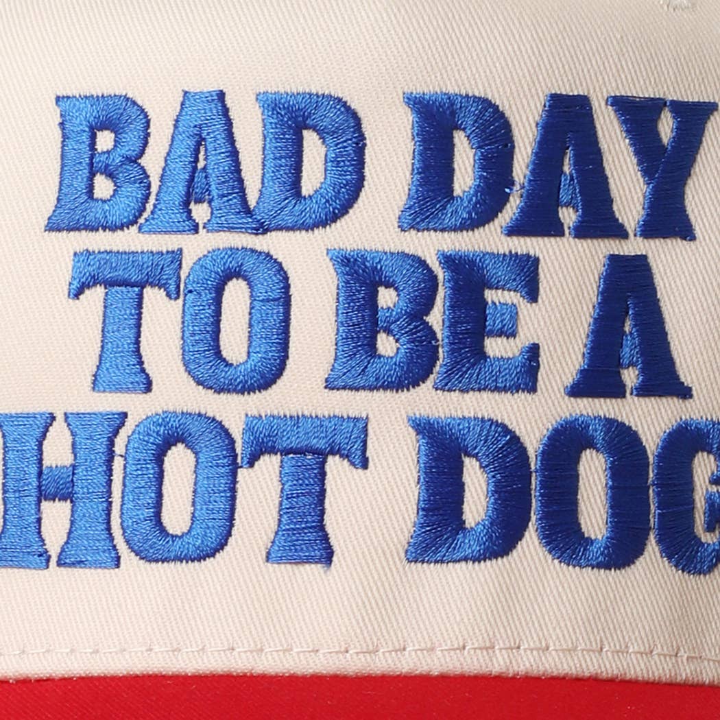Bad Day to Be a Hot Dog Trucker Hat/ Red & Blue