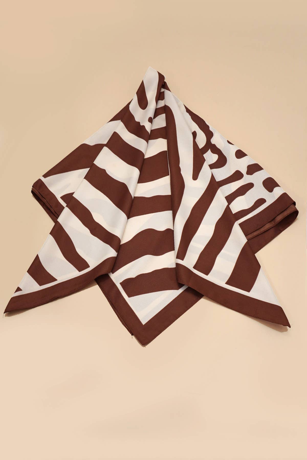 Brown Zebra Bandana Scarf