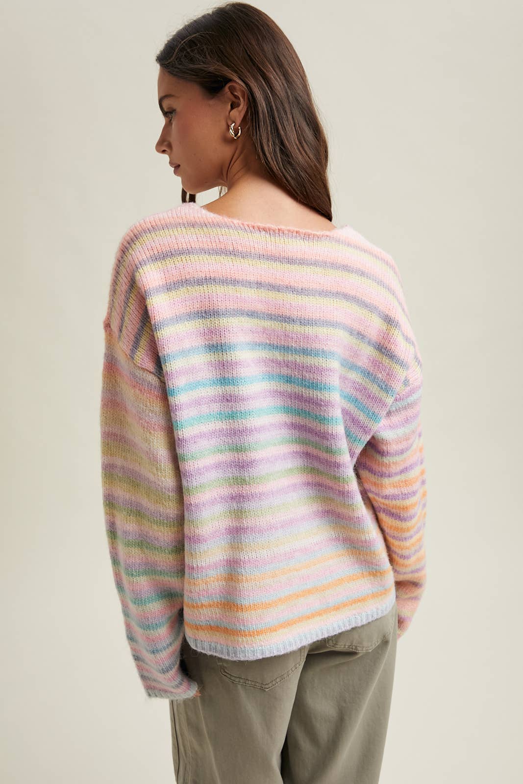 Rainbow Knit Striped Sweater