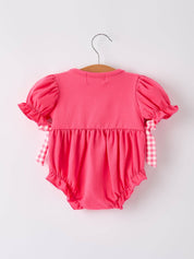 Hot Pink Smocked Church Christ Bishop Christening Romper