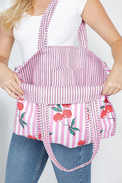 Pink Cherry Reversible Quilted Tote Bag