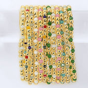 4mm Bead & Crystal Stretch Bracelet -Assorted