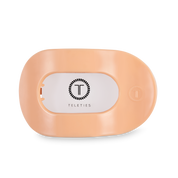 Flat Round Hair Clip | Medium | Peach Fuzz showing rounded oval shape