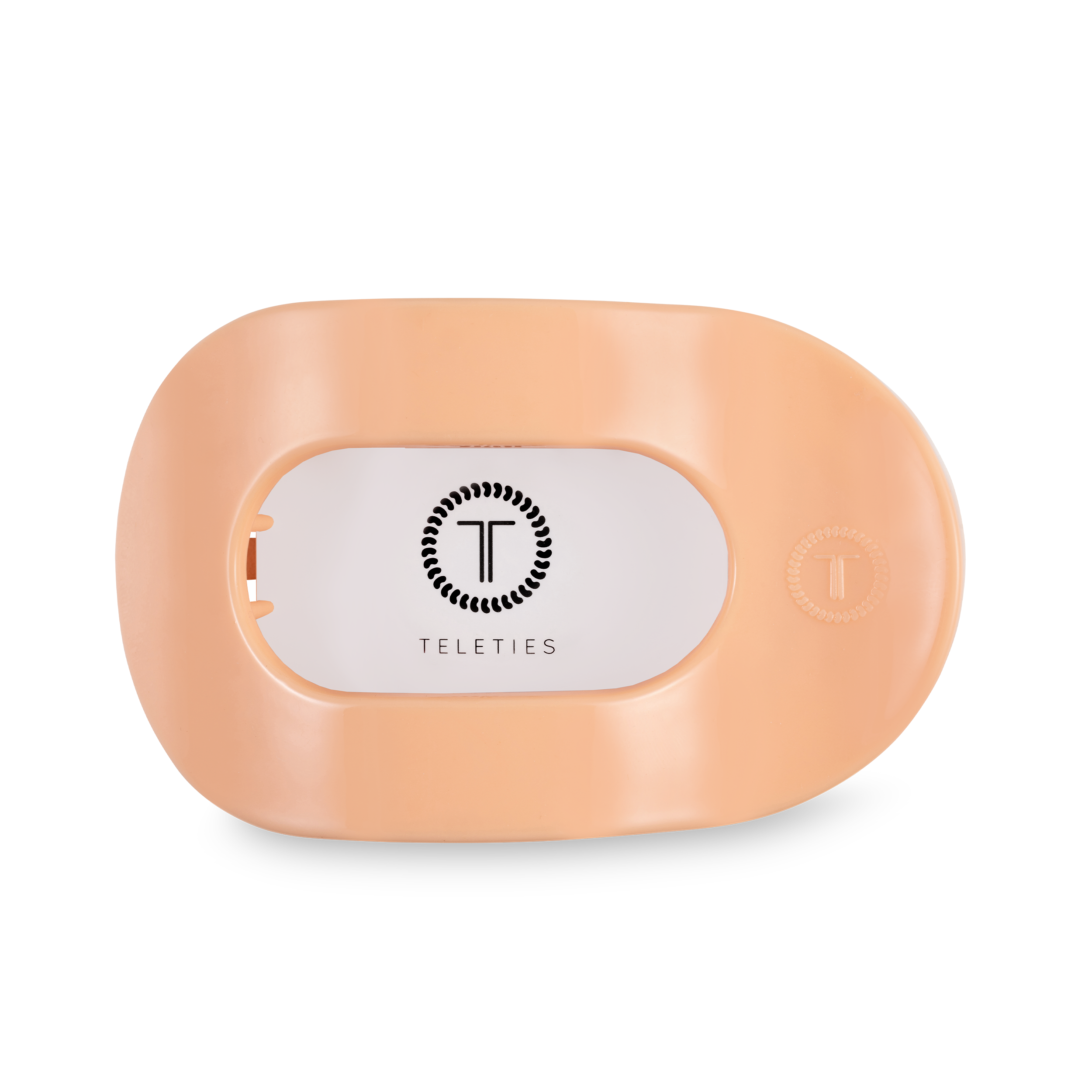 Flat Round Hair Clip | Medium | Peach Fuzz showing rounded oval shape