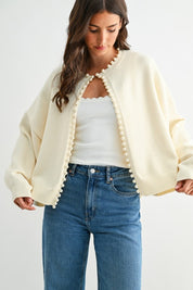 Pearl-Embellished Cardigan