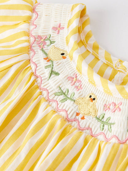 Chick Floral Smocking Girls Romper