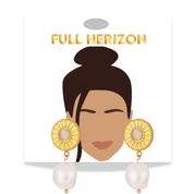 Opal Pearl Drop 18k Gold-Plated Earrings