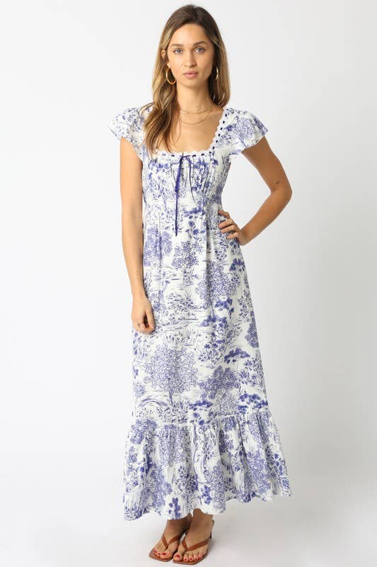 Blue Floral Maxi Dress