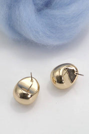 OVAL BALL SHAPE STUD EARRINGS