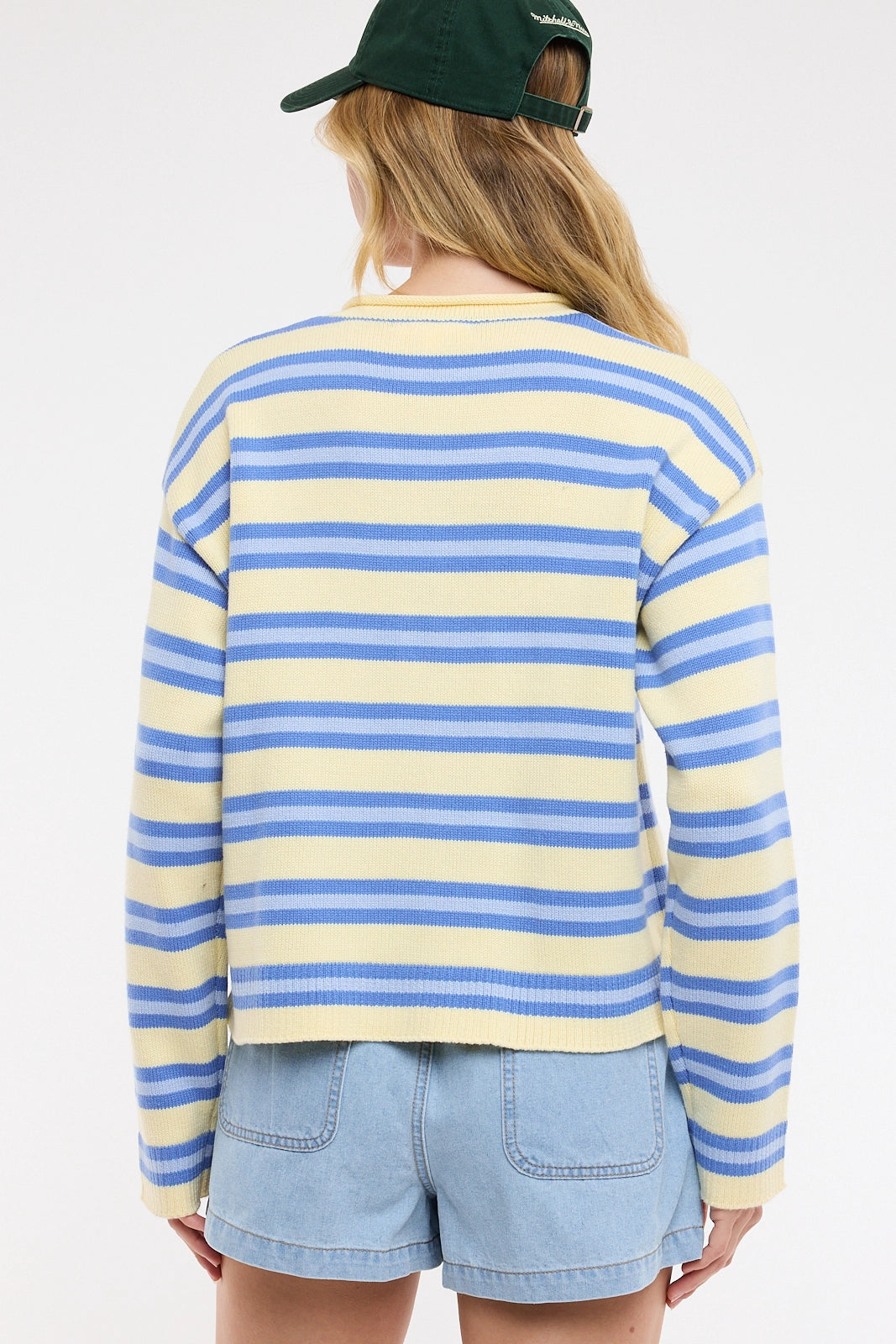 Blue Multi-Striped Sweater Cardigan