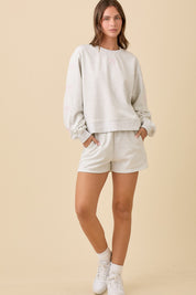 Heather Grey Bow Crewneck
