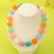 Multicolor Pastel Faceted Bead Necklace