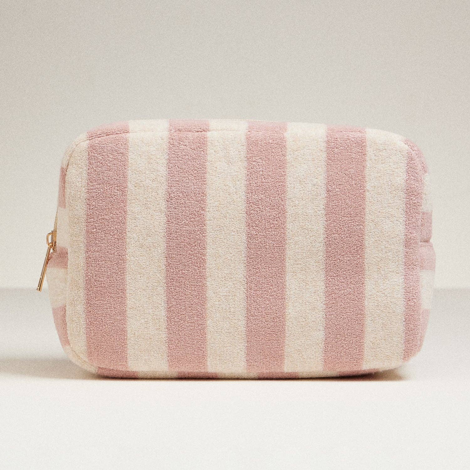 Pink Terry Fabric Striped Bag