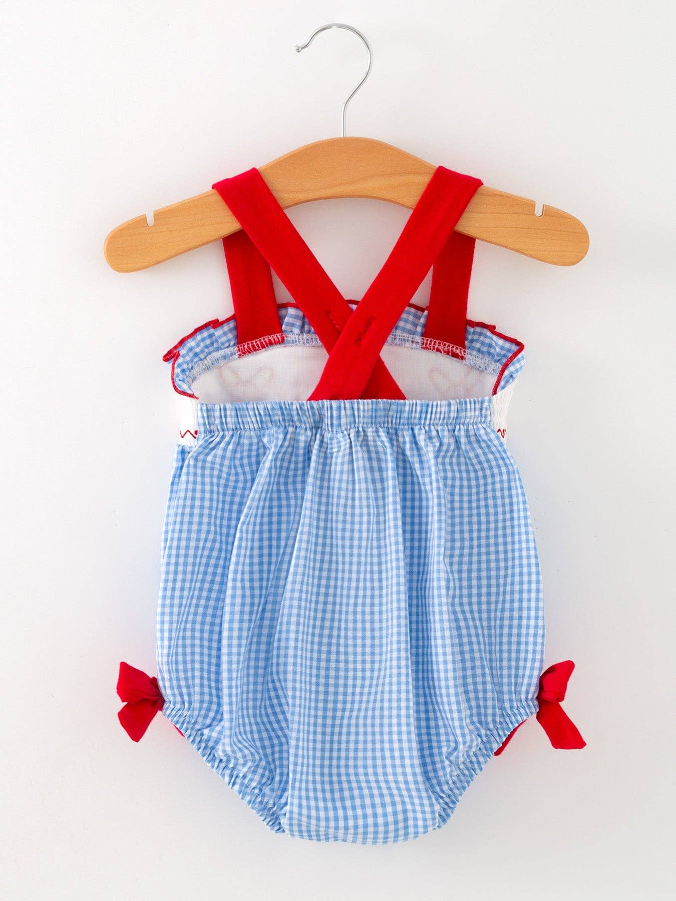 Baby Girl Baseball Smocked Romper