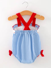 Baby Girl Baseball Smocked Romper