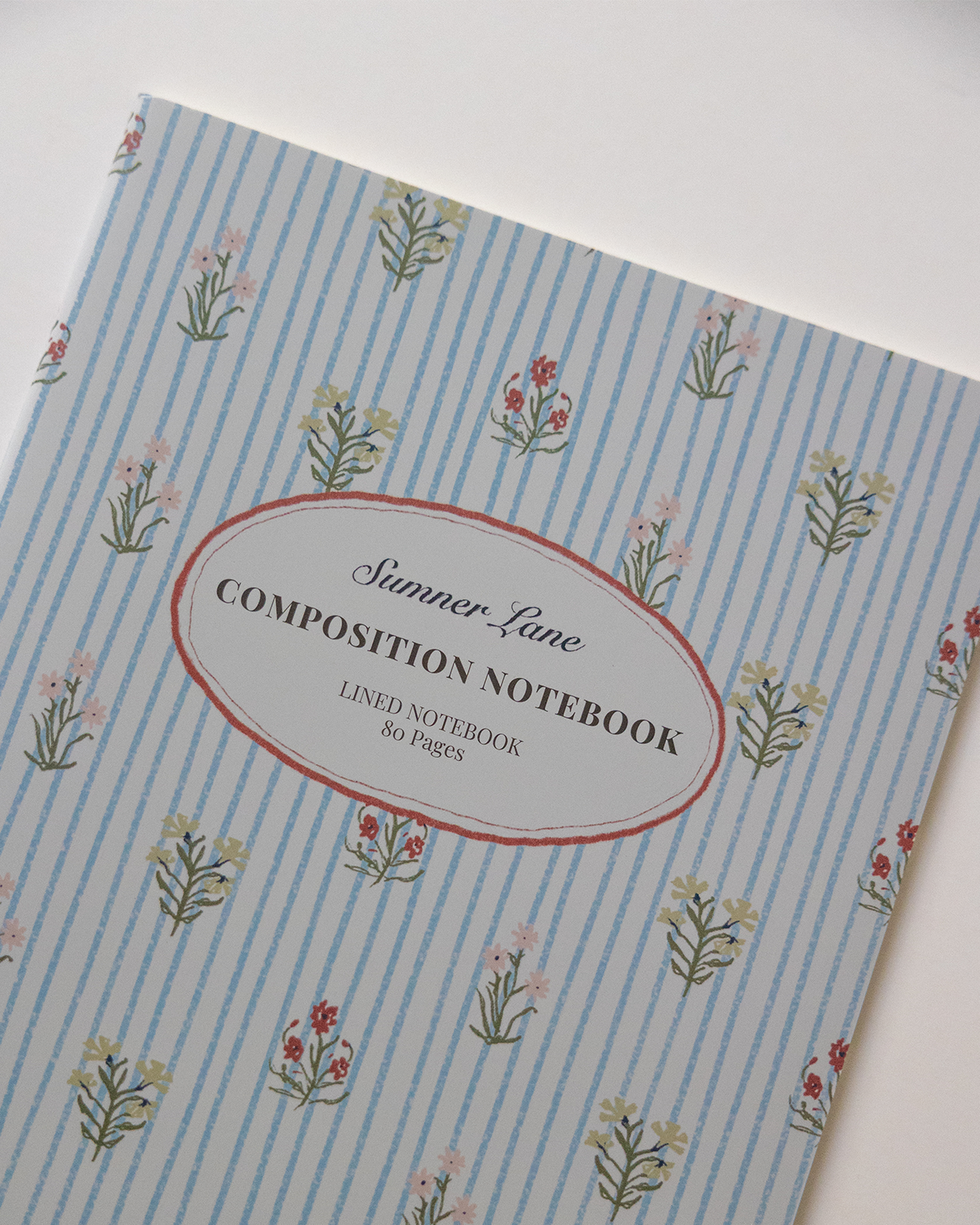 Floral Stripes Composition Notebook