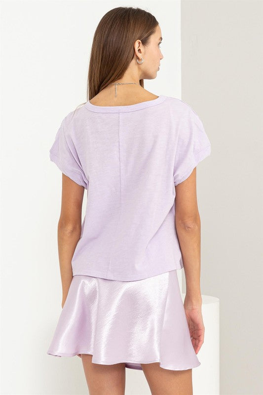 Caroline Purple Short Sleeve Top-RTS