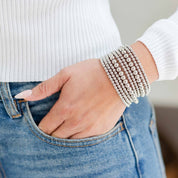 Classic Beaded Stretch Bracelets: Gold / 4mm