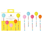 Birthday Brights Balloons With Star and Happy Birthday Tails - 5 Pack — 5 count and plastic-free products