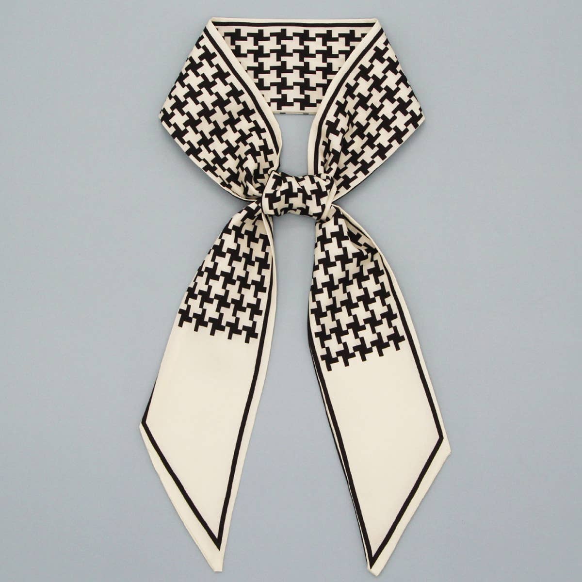 Black Letter Scarf Hair Tie Ribbon — color: black
