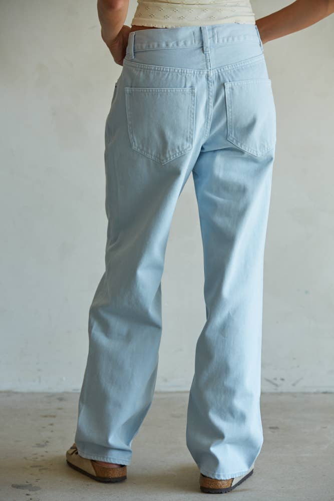 Denim Straight Leg Pants
