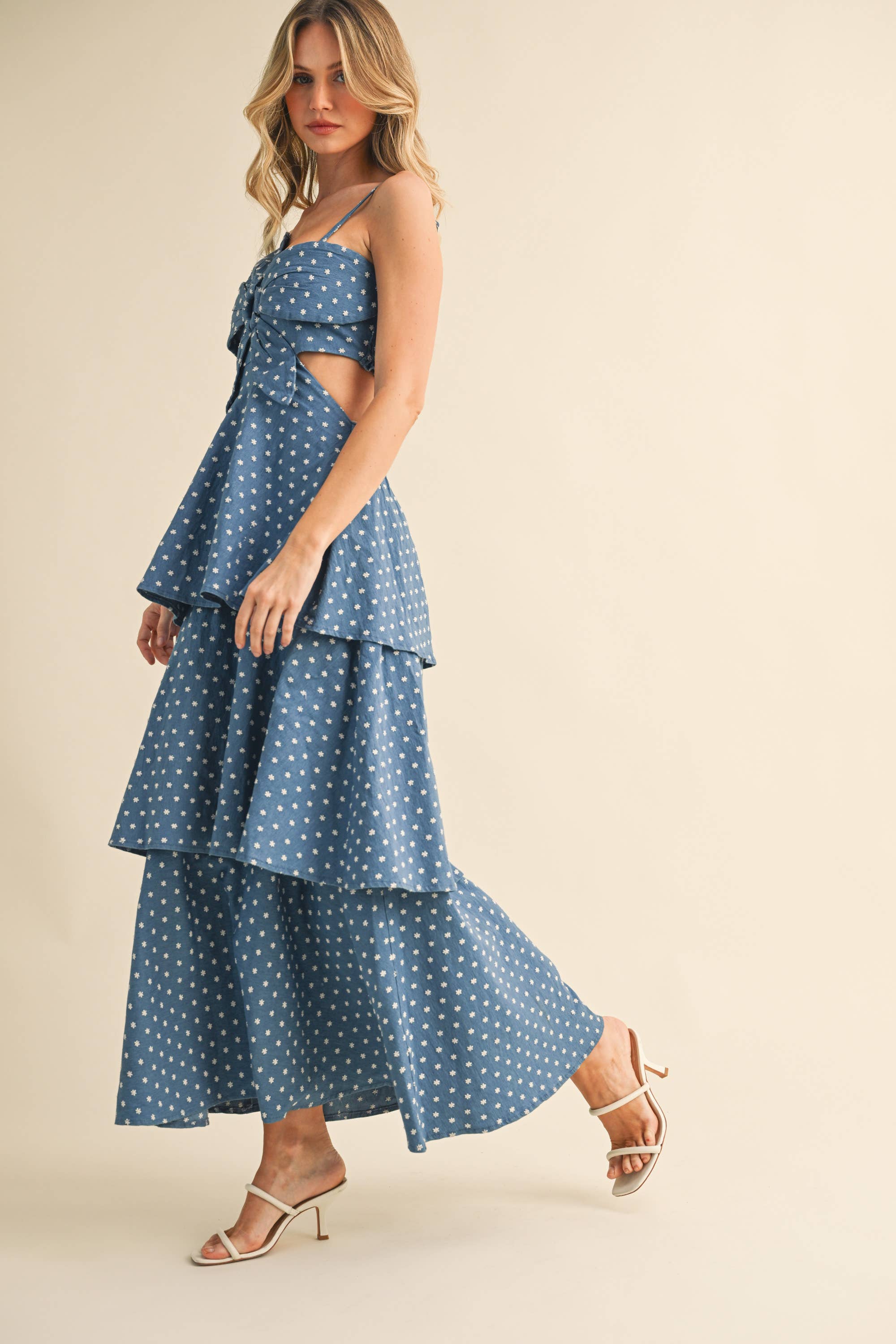 Floral Polka Dot Maxi Dress