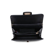 Black Winona Quilted  Multi-Compartment Crossbody