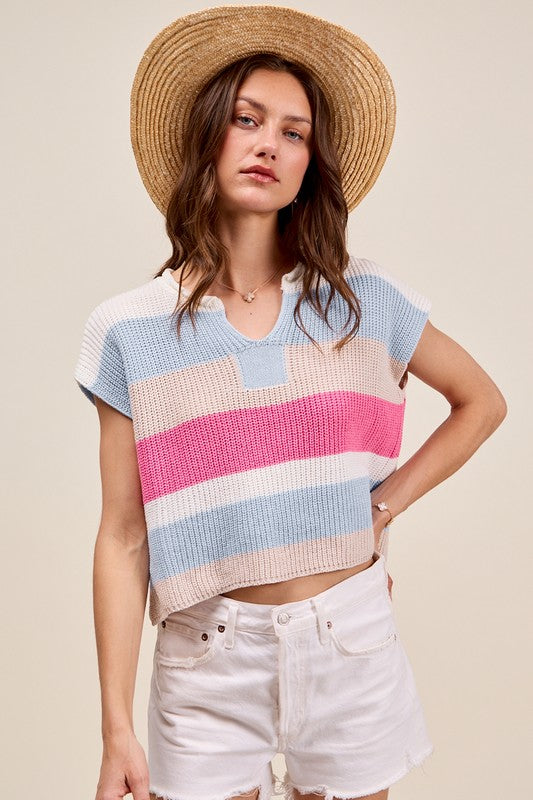 Multicolor Stripe Sweater Top