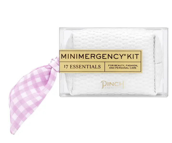 White & Purple Gingham Minimergency Kit