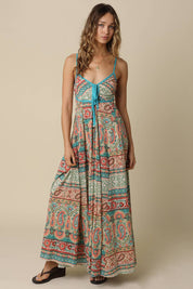 Andrea Contrast Printed Maxi Dress