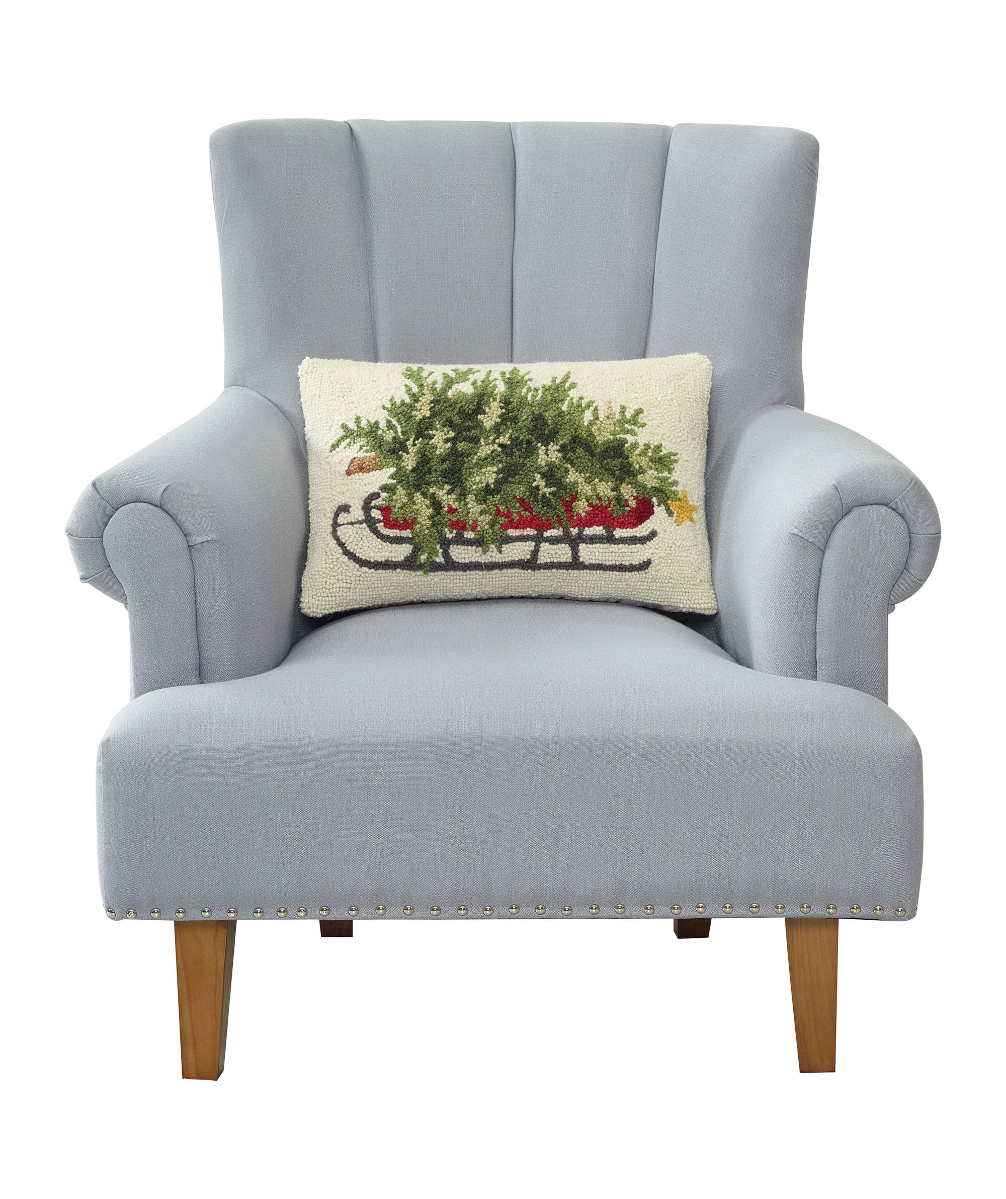 Christmas Tree On Sled Hook Pillow