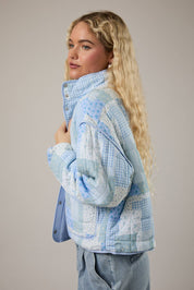 Blue Patchwork Quilted Jacket