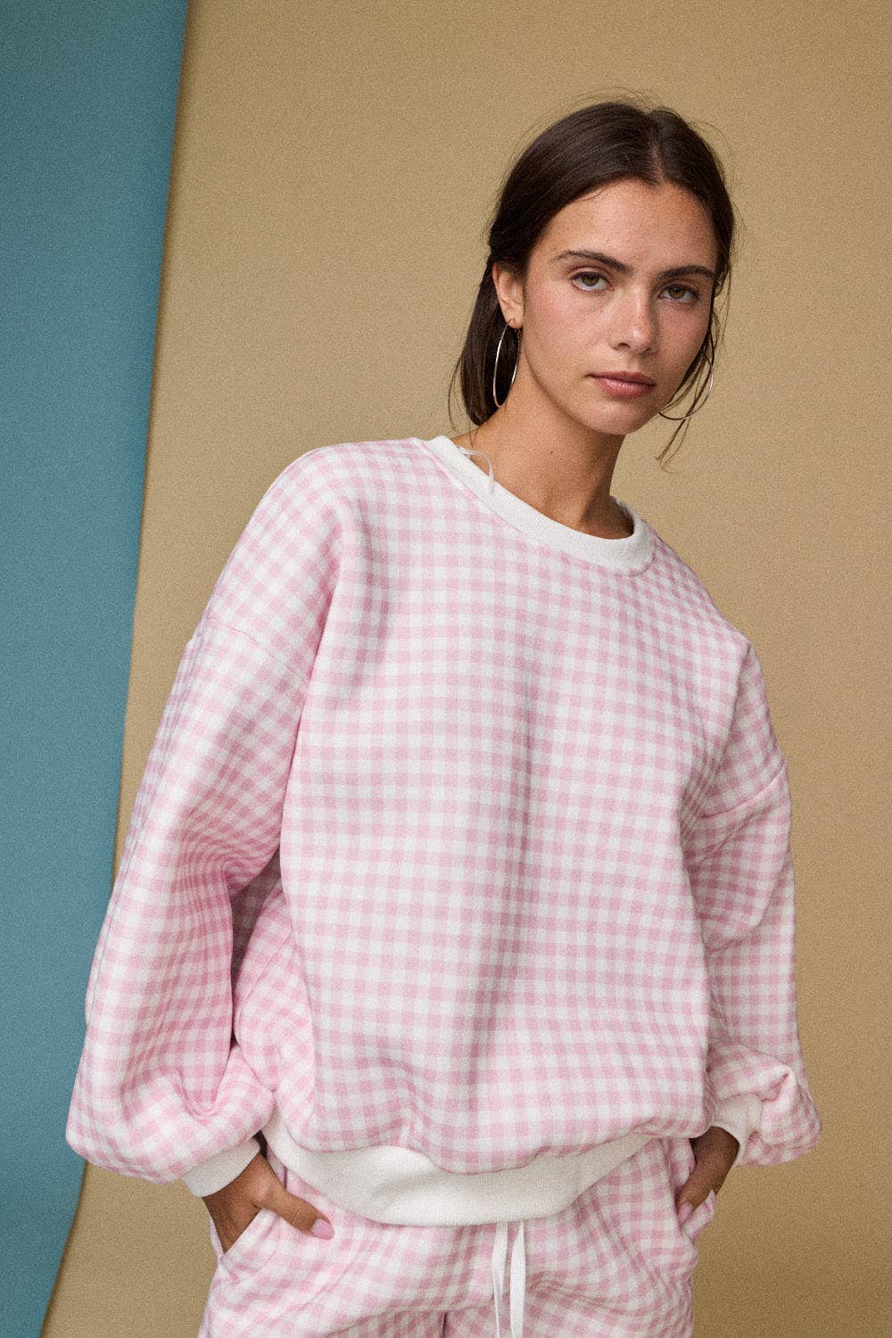 Pink Gingham Lounge Set