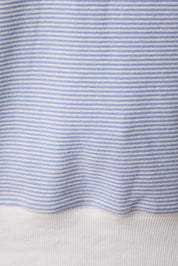 Light Blue Striped Mock Neck