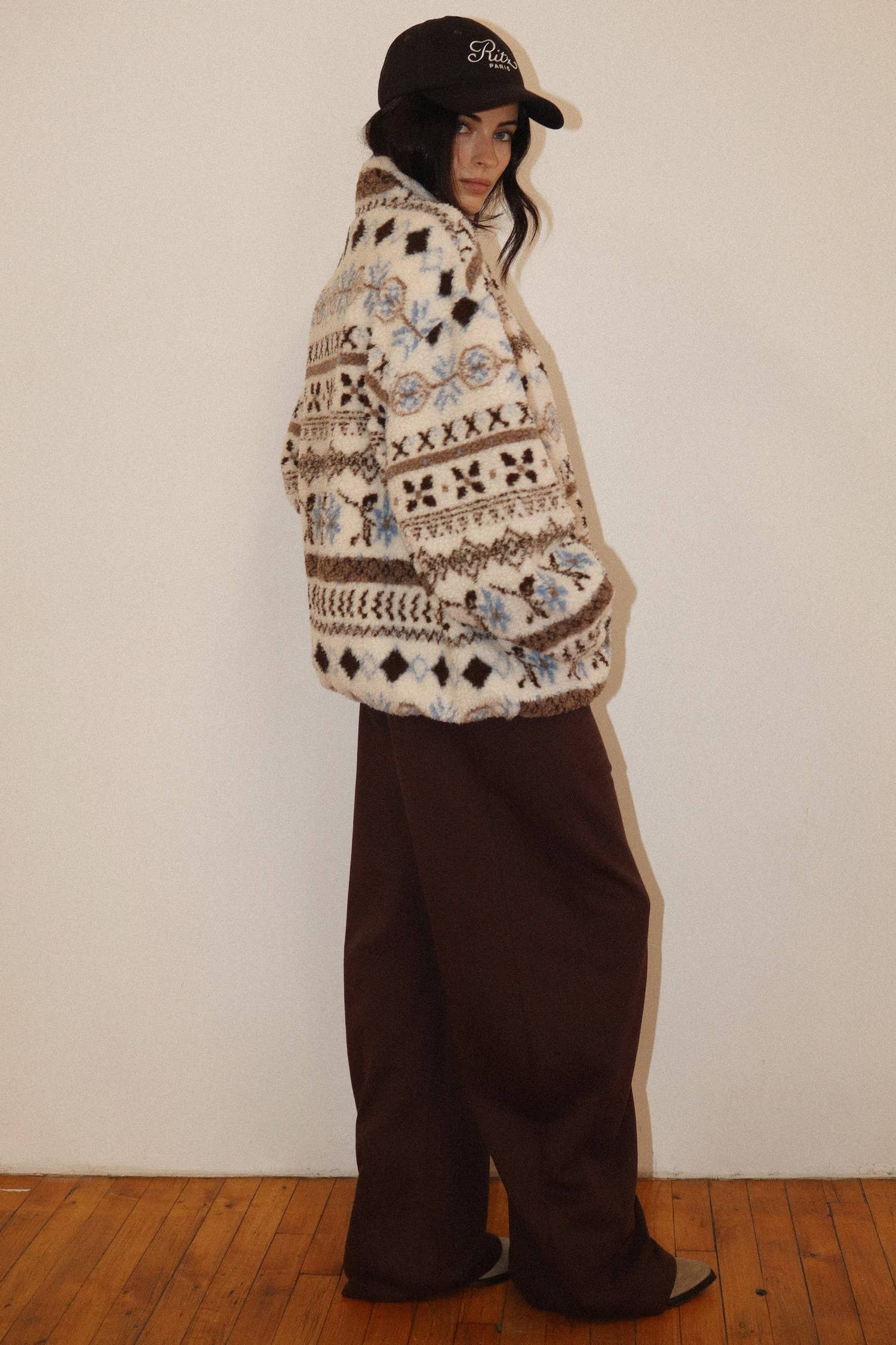 Cream Patterned Fleece Pullover from Ninety Nine Boutique