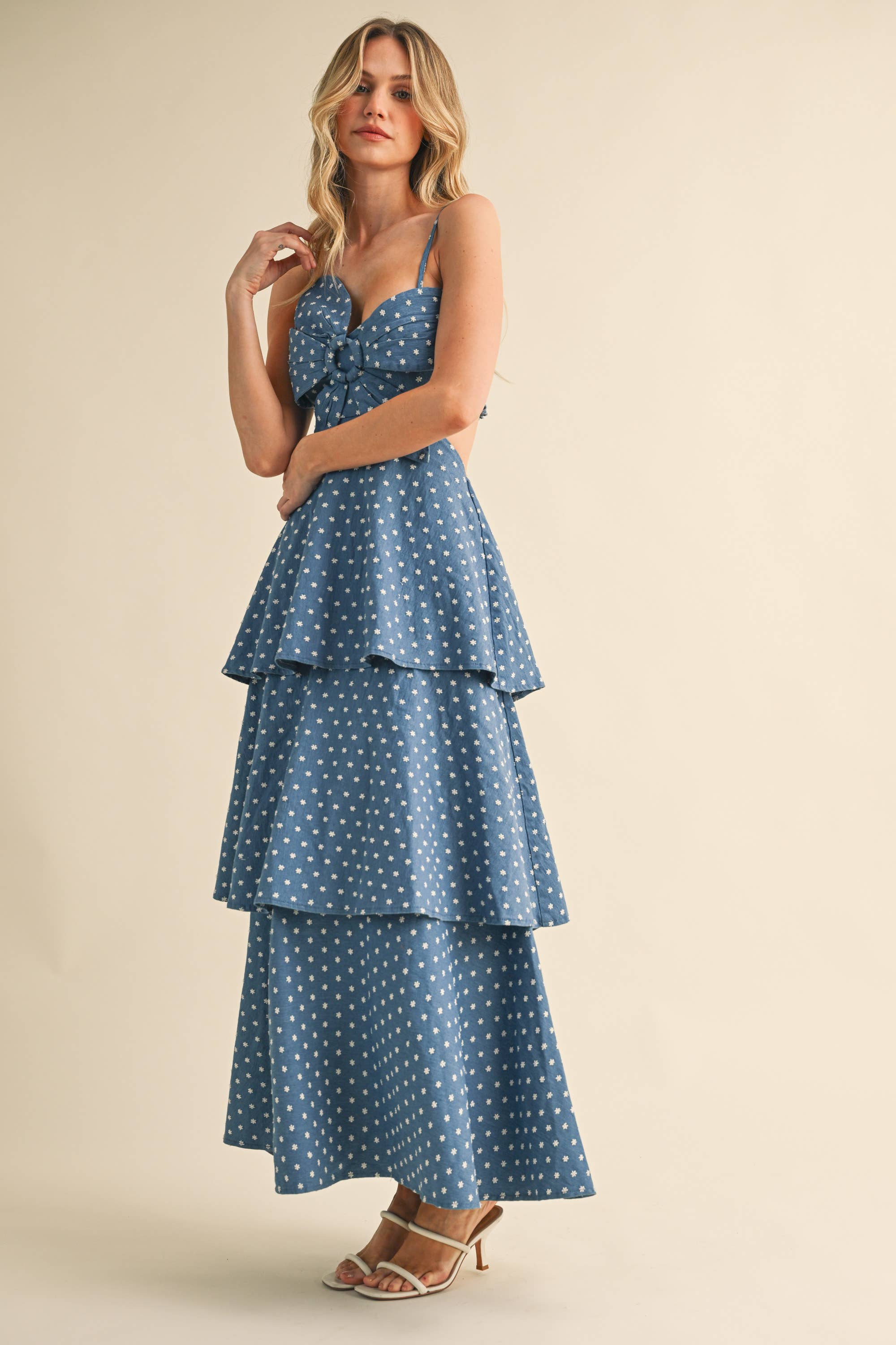 Floral Polka Dot Maxi Dress