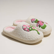 Pink Grinch Holiday Christmas Slippers