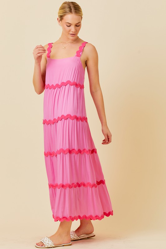 Shelly Scallop Pink Dress - RTS