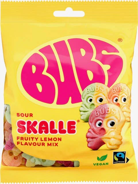 Bubs Sour Foam Skulls Swedish Candy