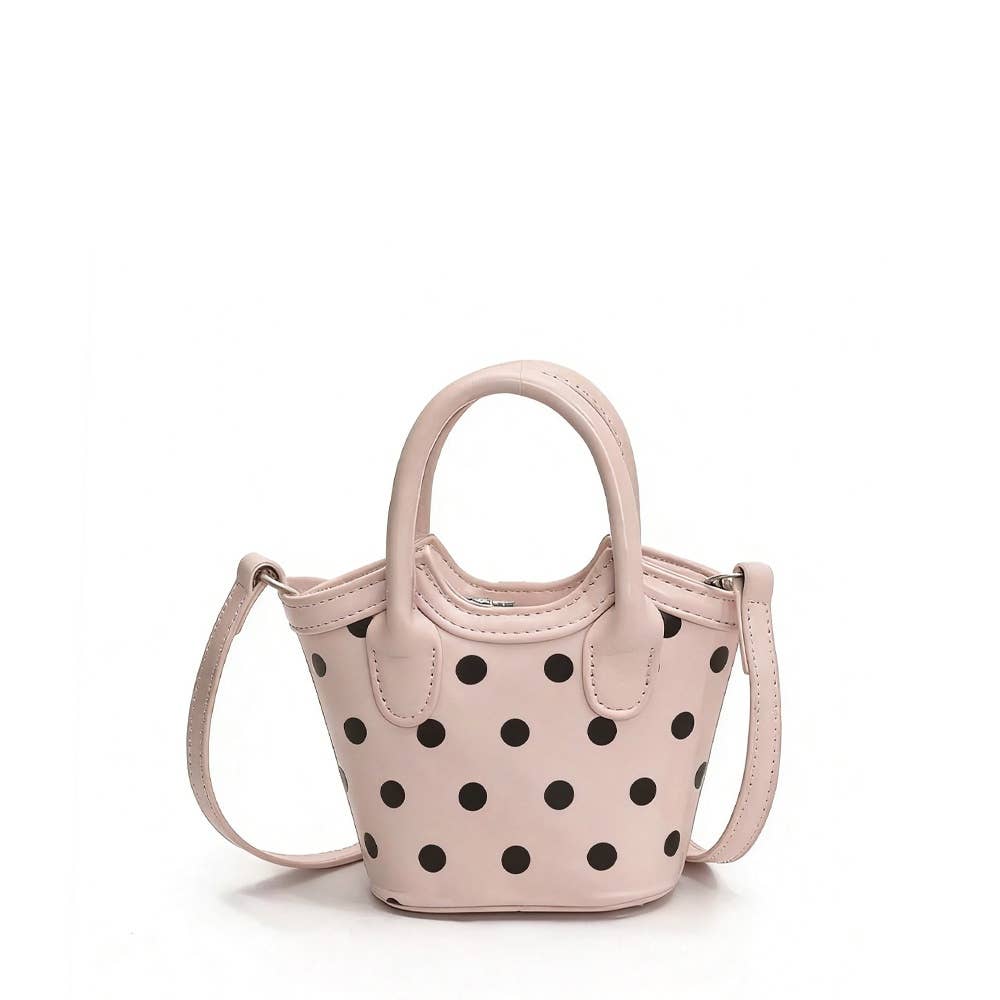 Polka Dot Patent Mini Bucket Tote