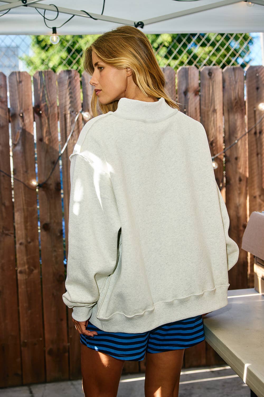 Gray WWJD & Amen Reversible Mockneck