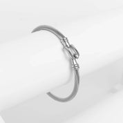 Silver Buckle Clasp Bangle Bracelet