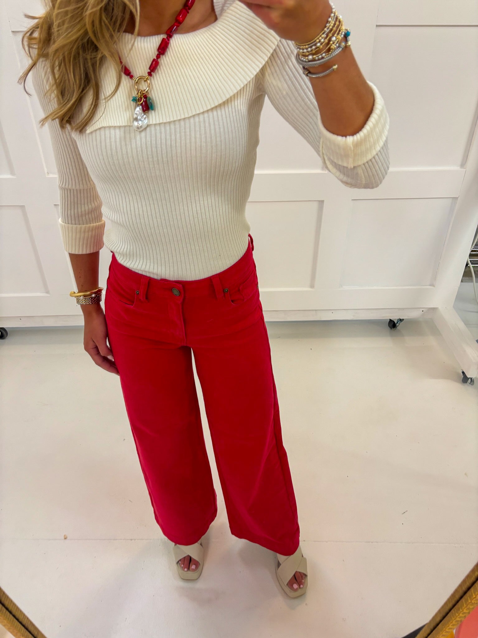 White Knit Asymmetrical Top