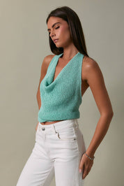 Mint Cowl Neck Sweater Top