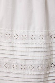 White Mid Rise Detailed Maxi Skirt